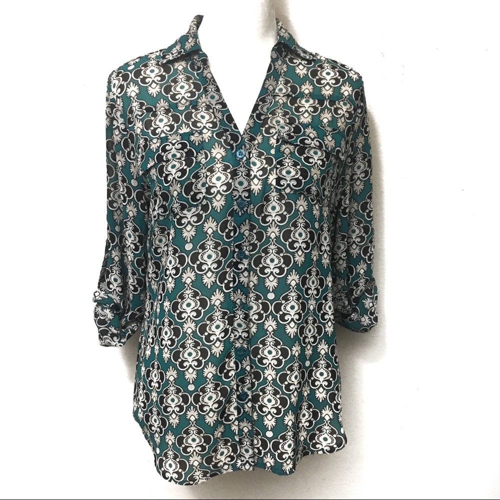 Ny&C Damask Chiffon Button Down - image 3